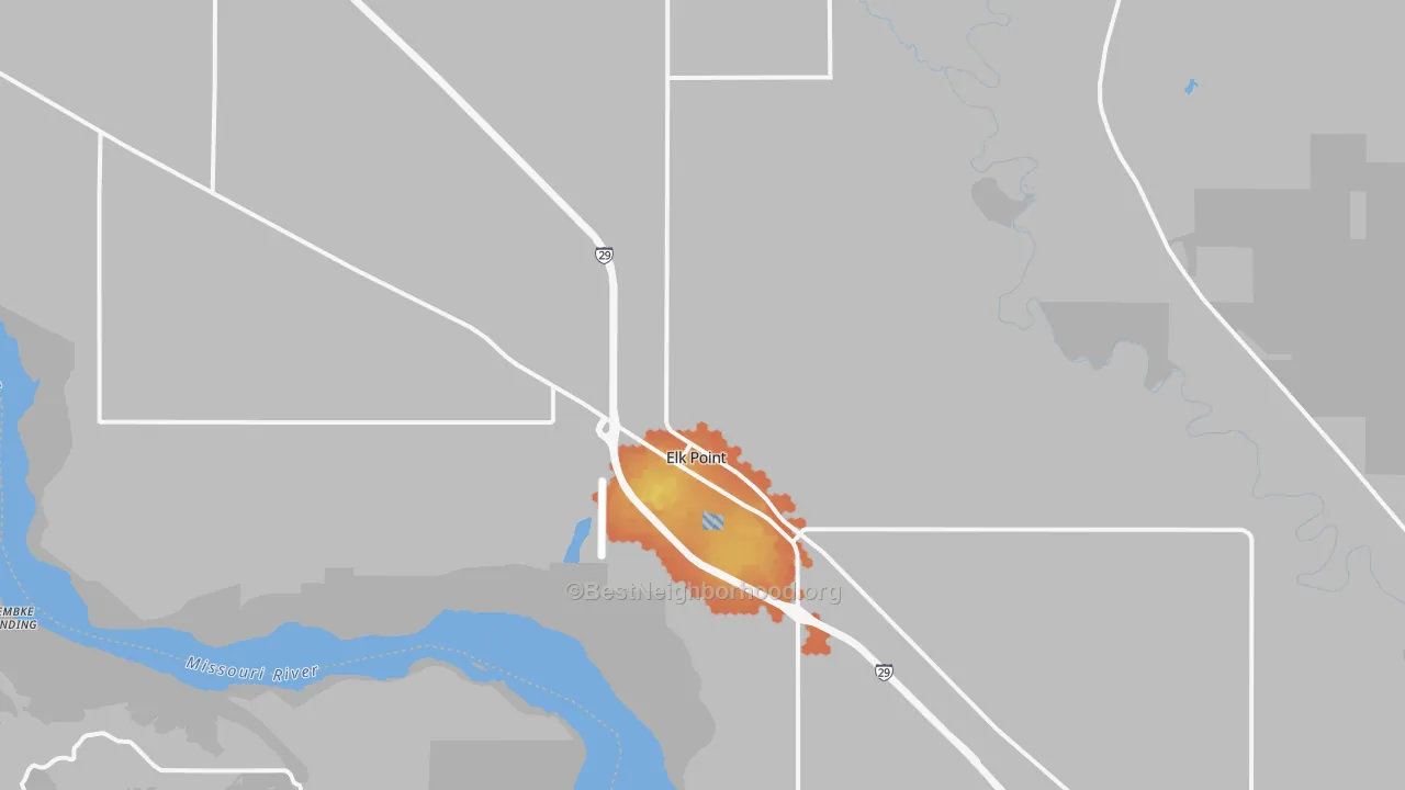 Bike Grade map of 57025, SD