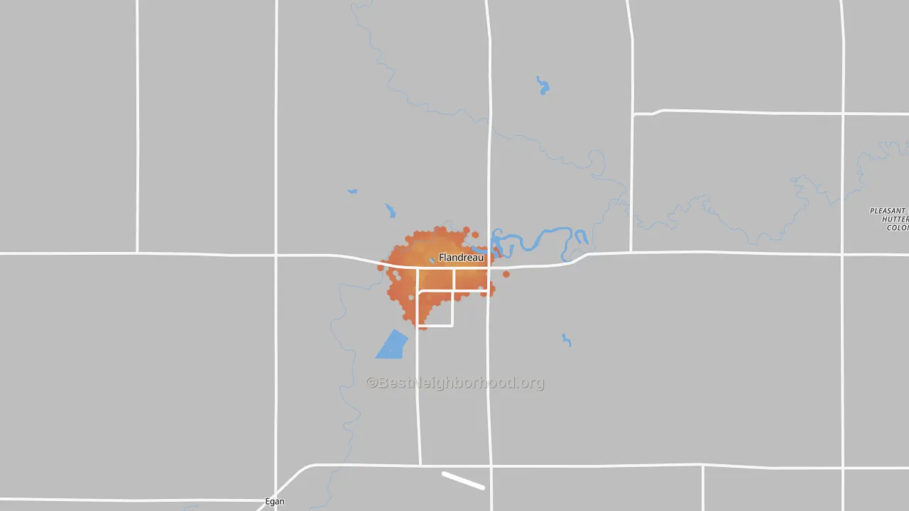 Bike Grade map of 57028, SD