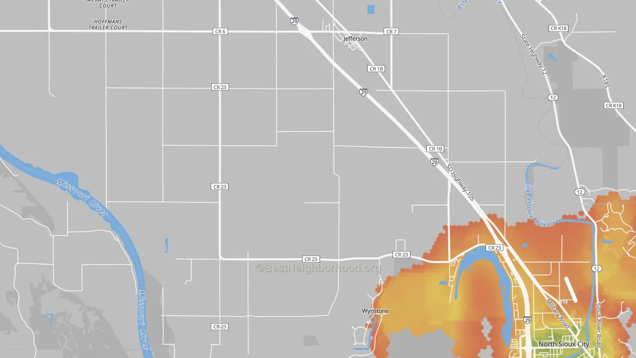 Bike Grade map of 57038, SD