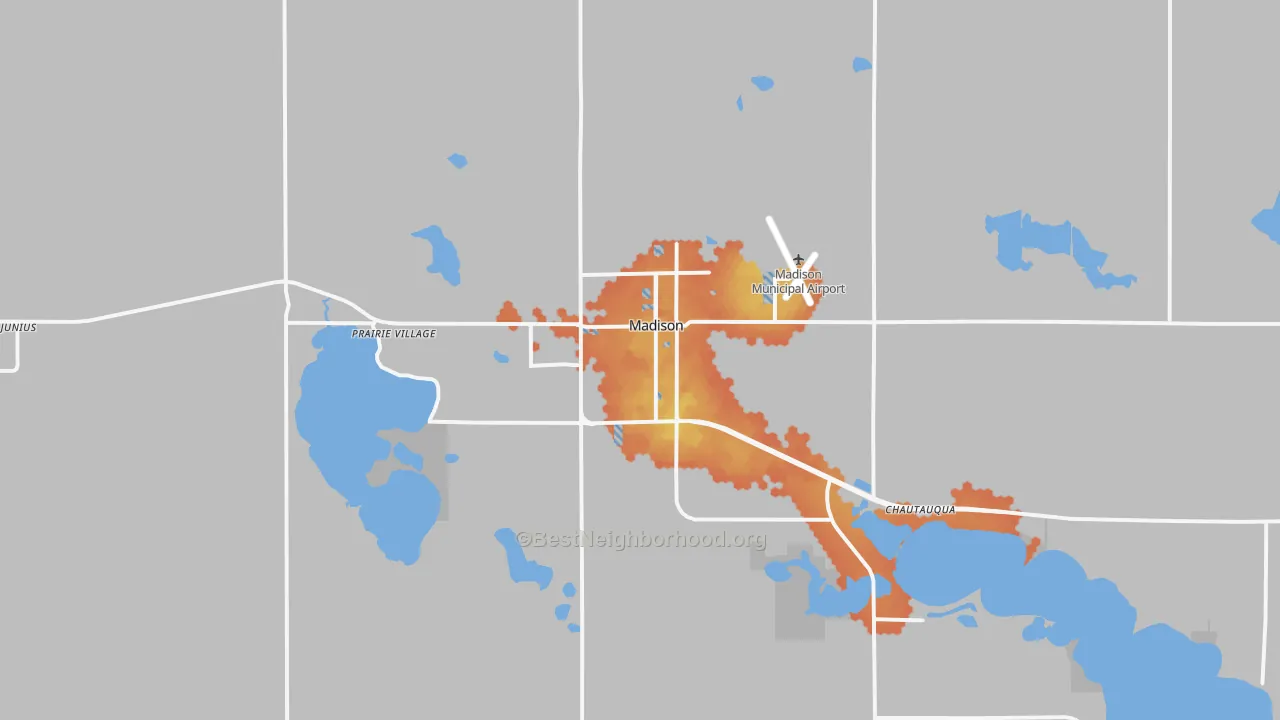Bike Grade map of 57042, SD