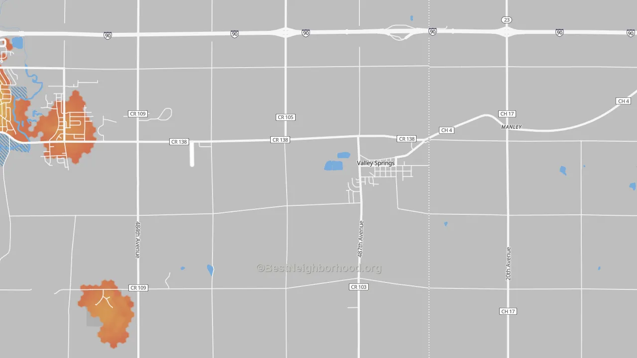 Bike Grade map of 57068, SD