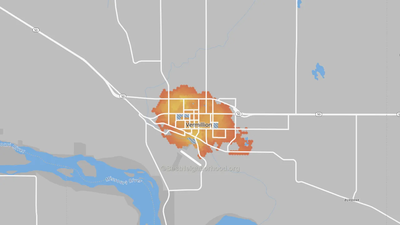 Bike Grade map of 57069, SD