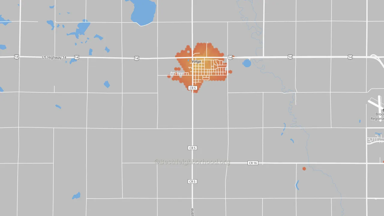 Bike Grade map of 57071, SD