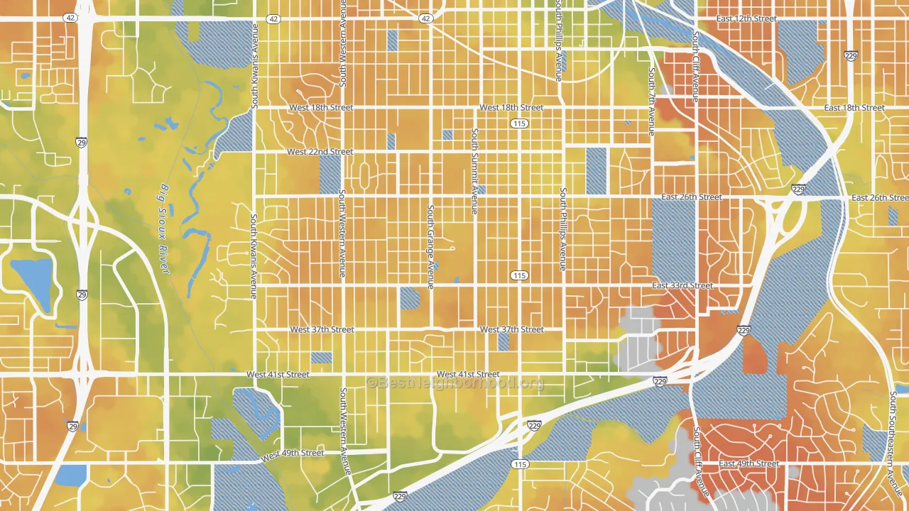 Bike Grade map of 57197, SD