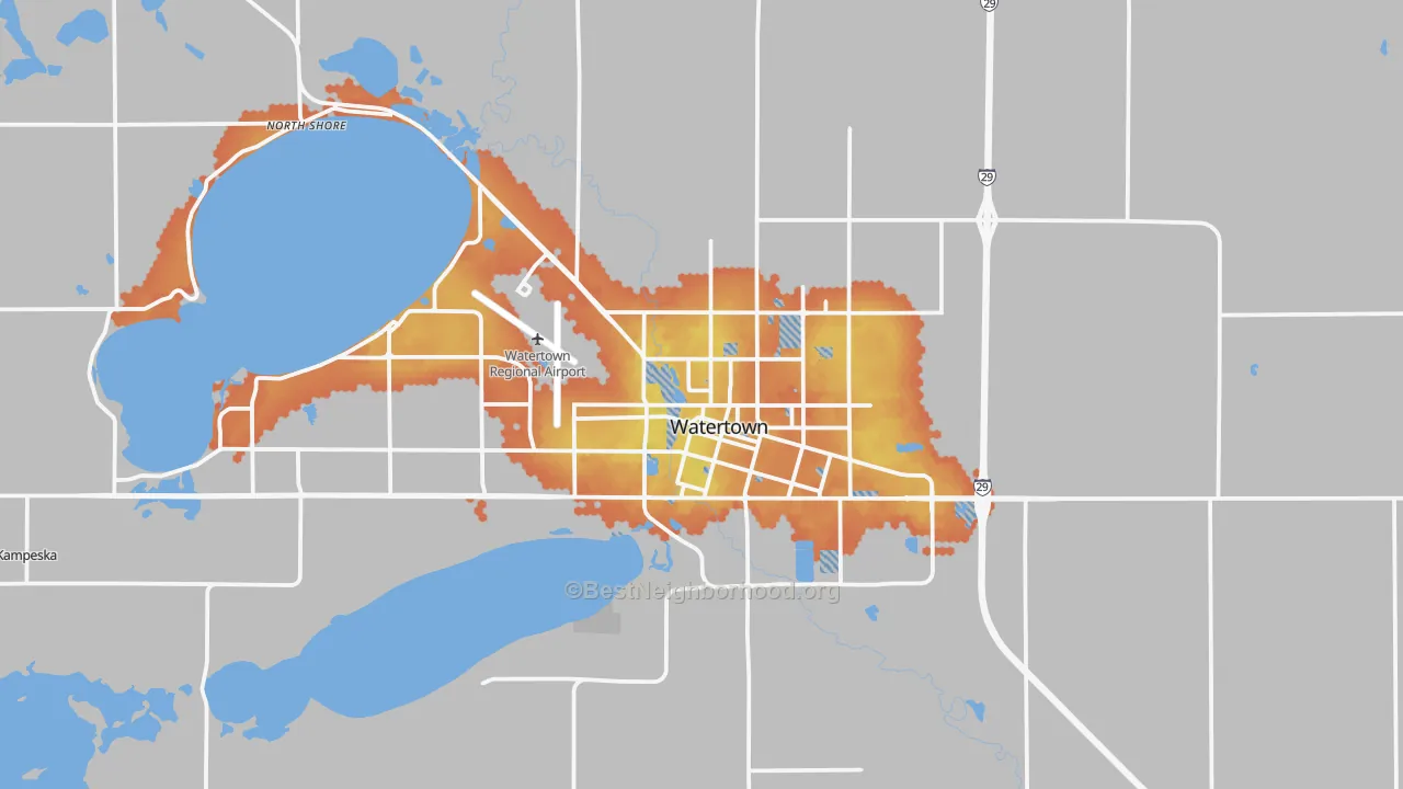 Bike Grade map of 57201, SD