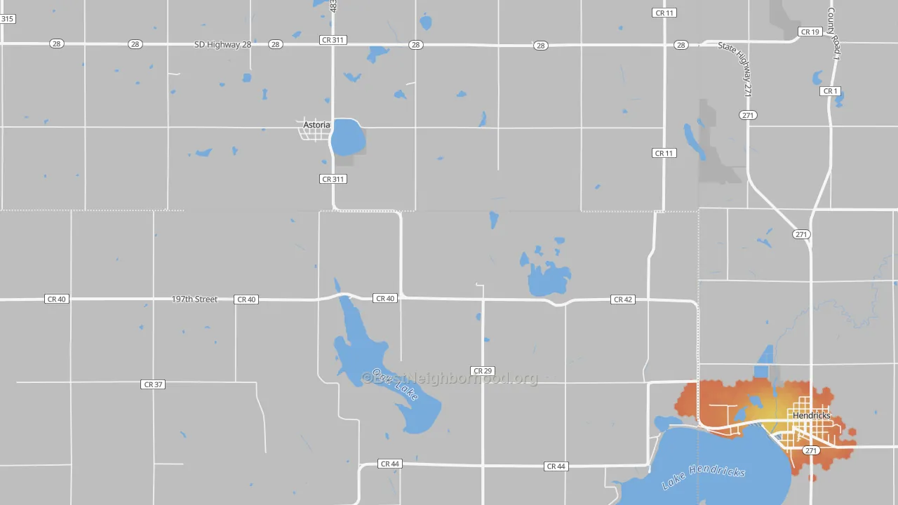 Bike Grade map of 57213, SD