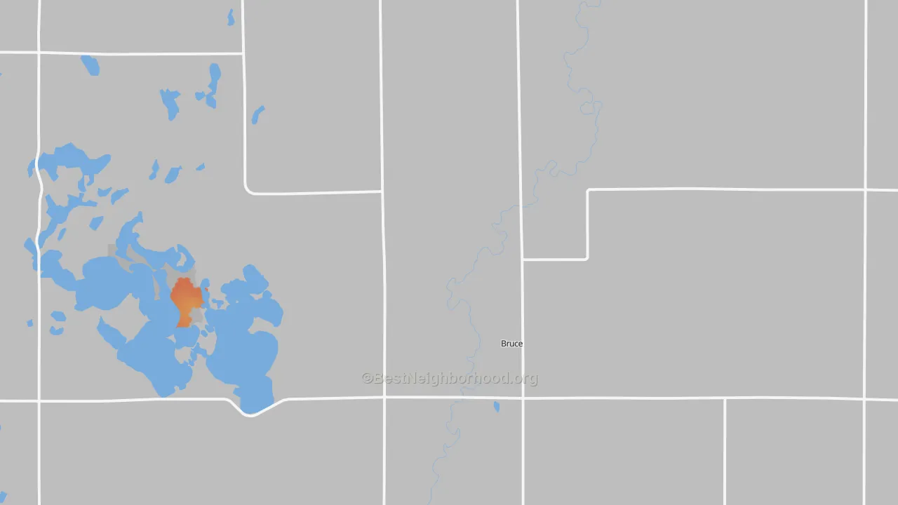 Bike Grade map of 57220, SD