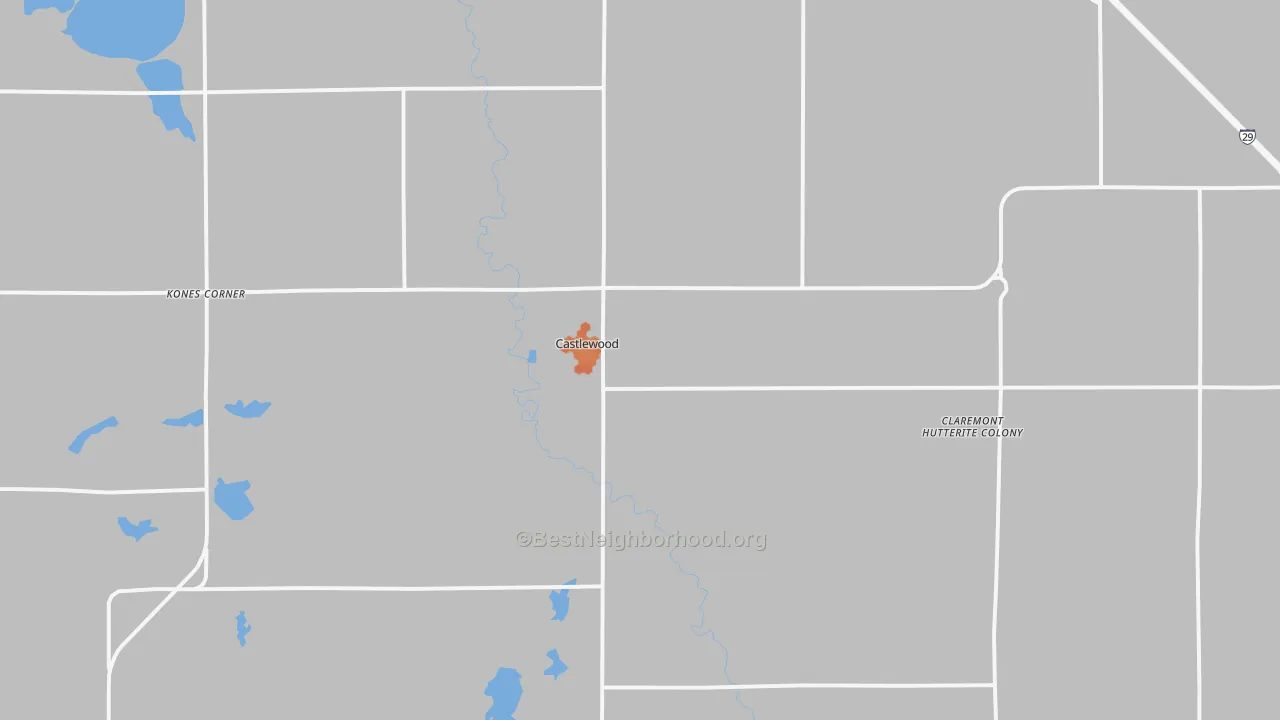 Bike Grade map of 57223, SD