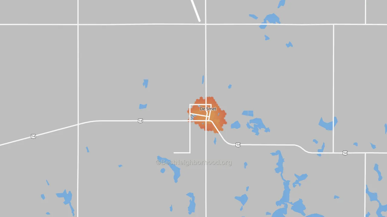 Bike Grade map of 57231, SD