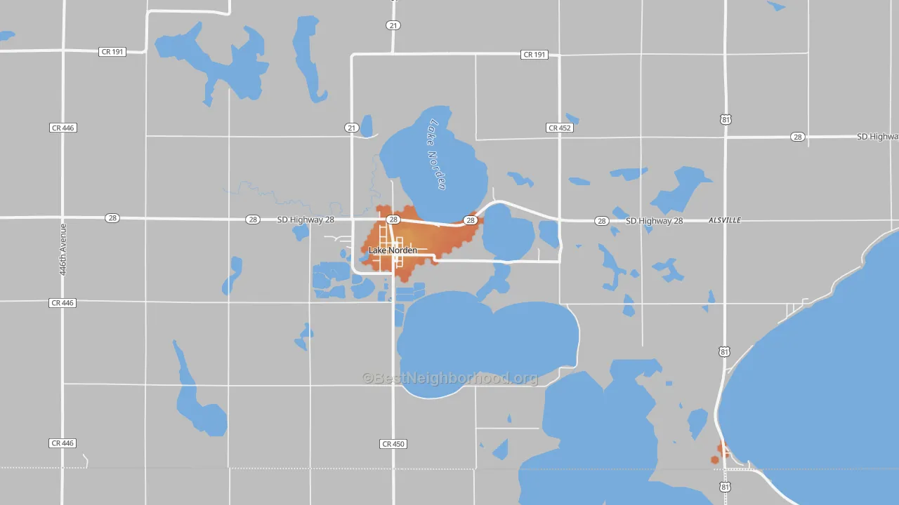 Bike Grade map of 57248, SD