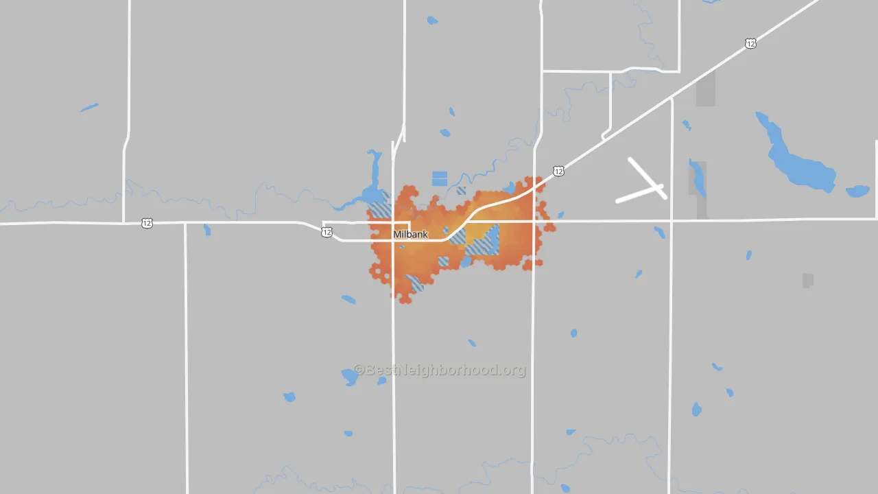 Bike Grade map of 57252, SD