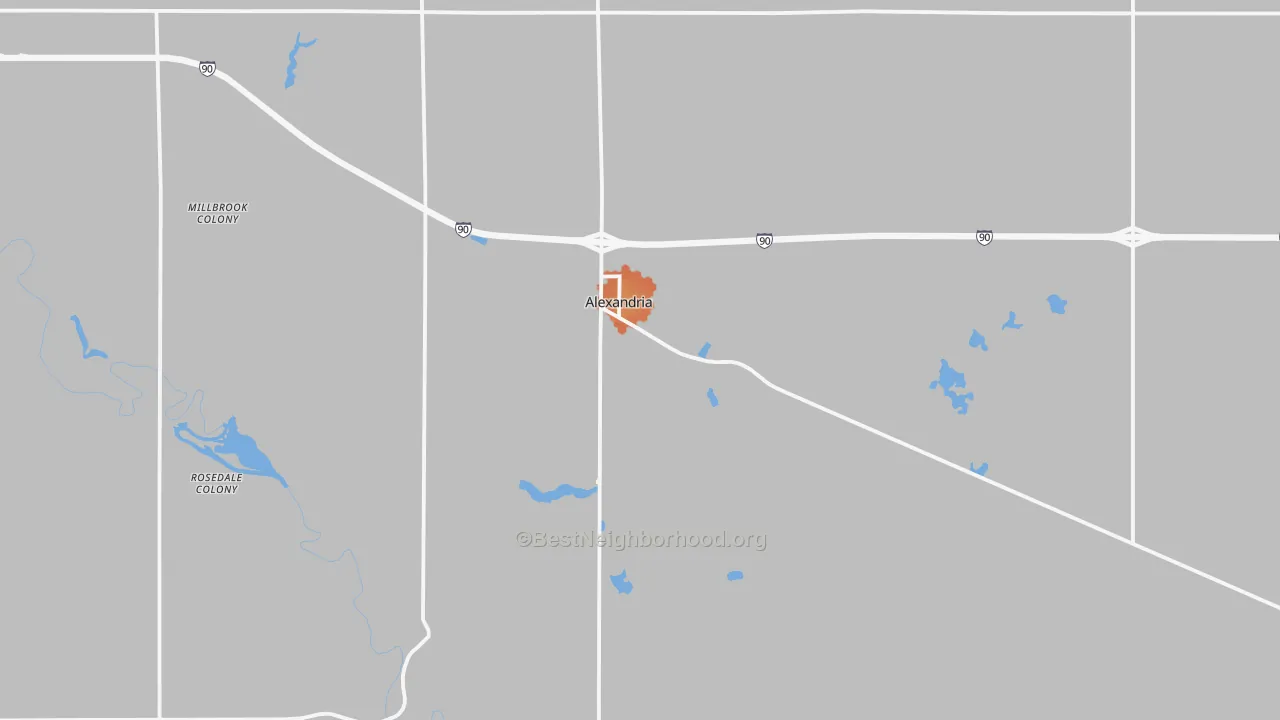 Bike Grade map of 57311, SD