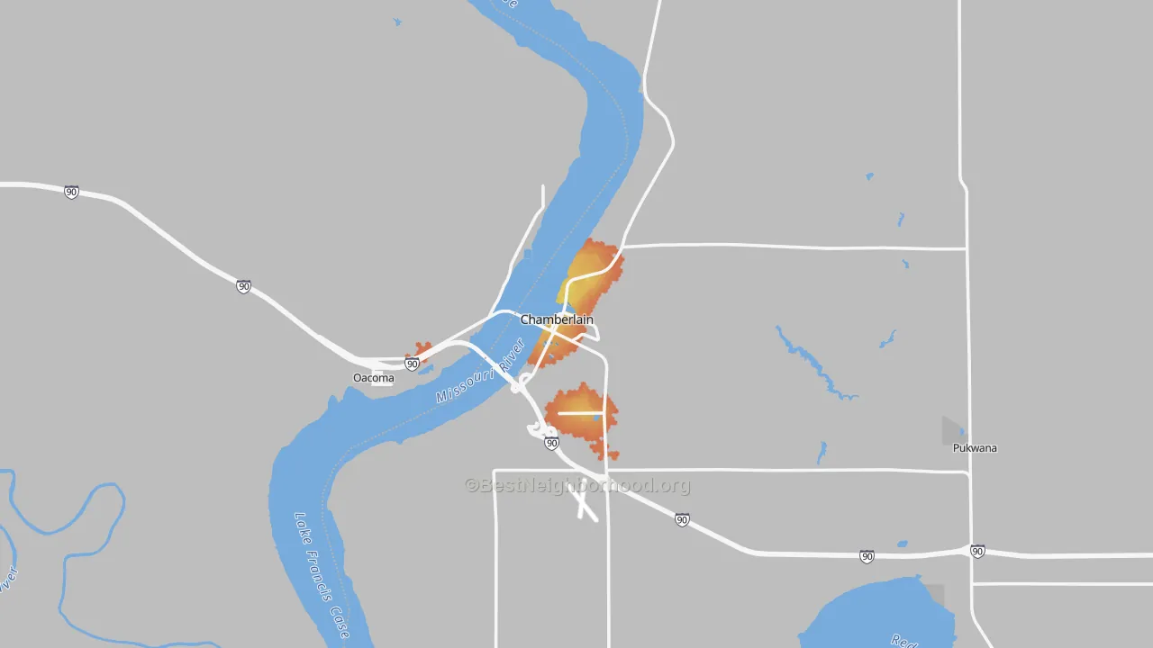 Bike Grade map of 57325, SD