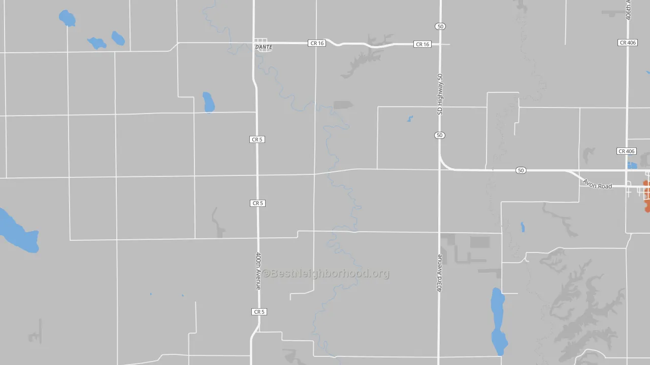 Bike Grade map of 57329, SD