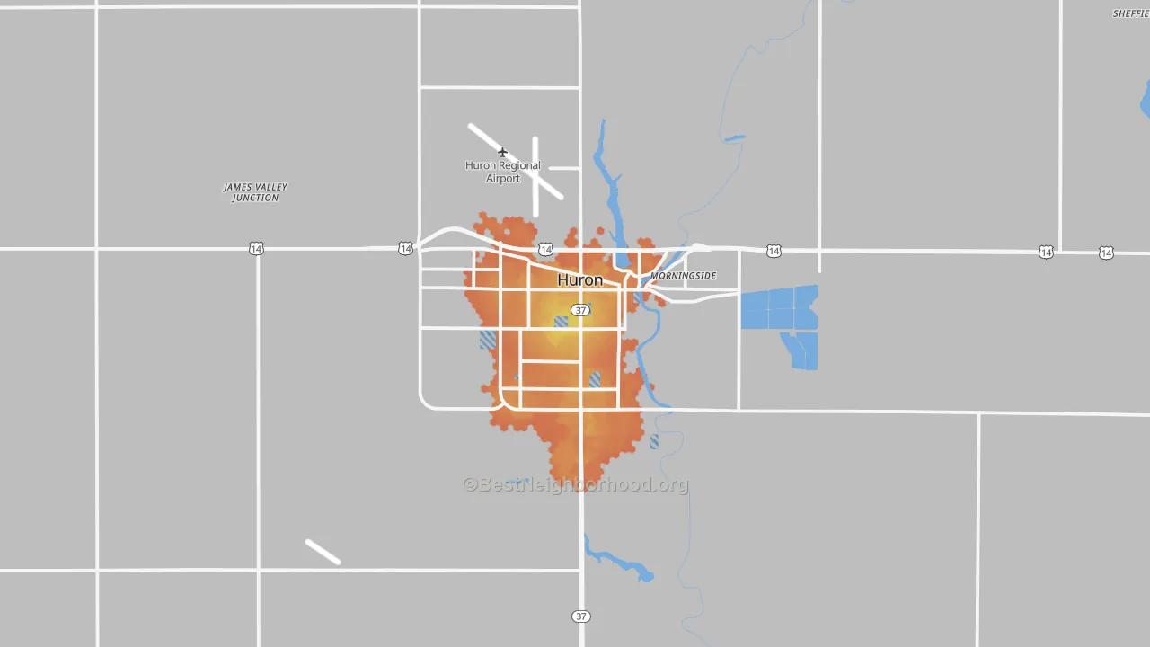 Bike Grade map of 57350, SD