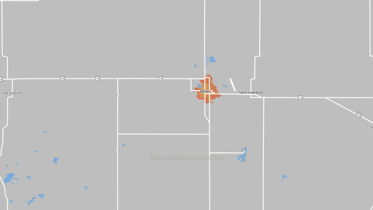 Bike Grade map of 57362, SD