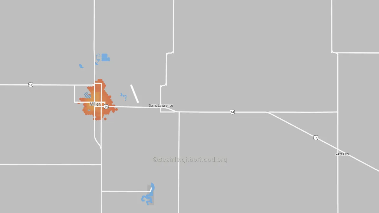 Bike Grade map of 57373, SD