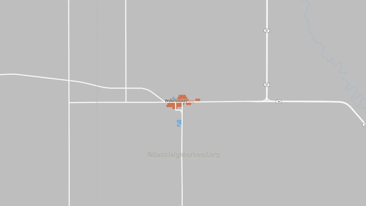 Bike Grade map of 57385, SD
