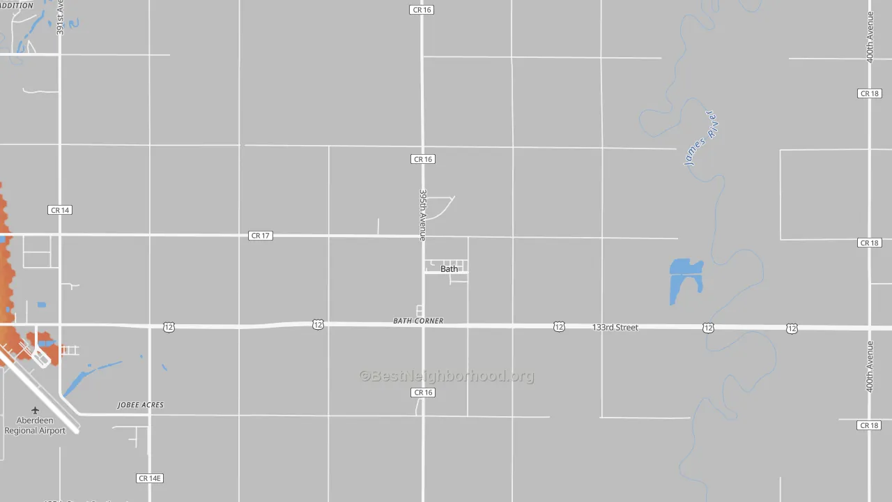 Bike Grade map of 57427, SD