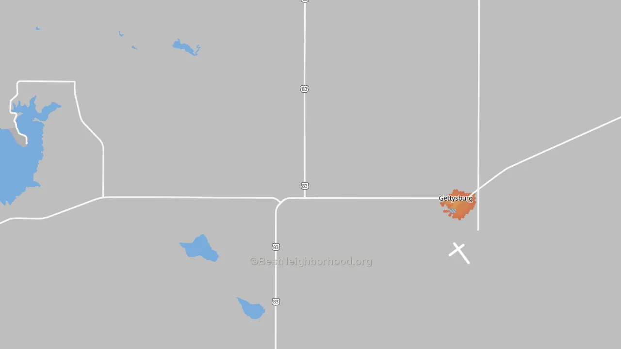 Bike Grade map of 57442, SD
