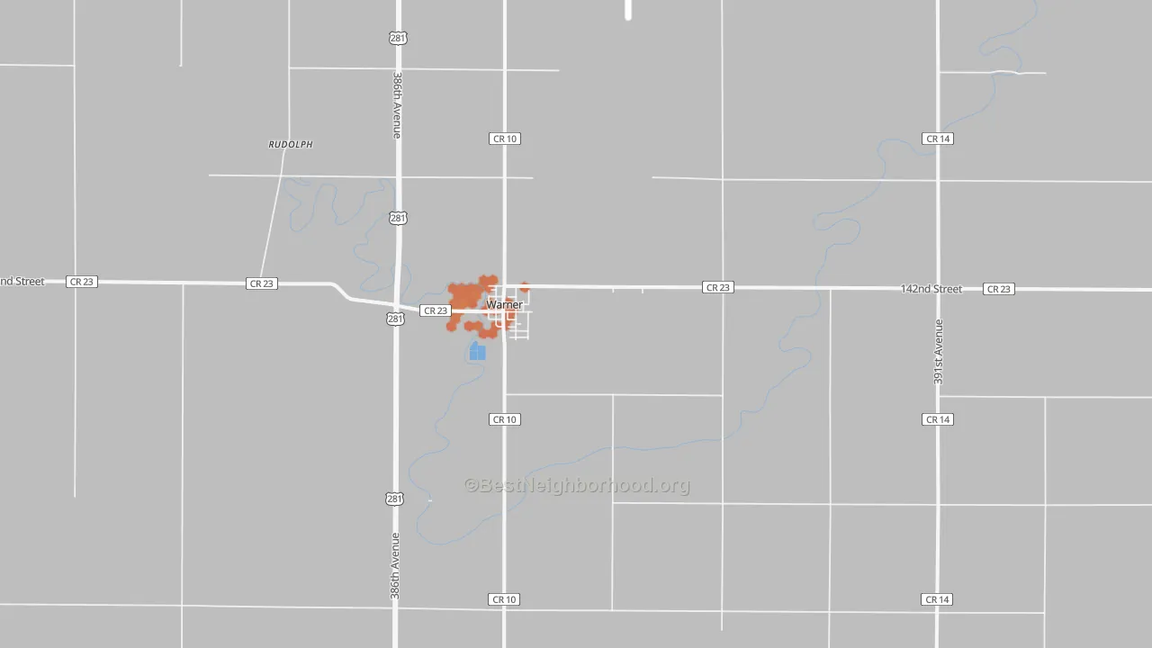 Bike Grade map of 57479, SD