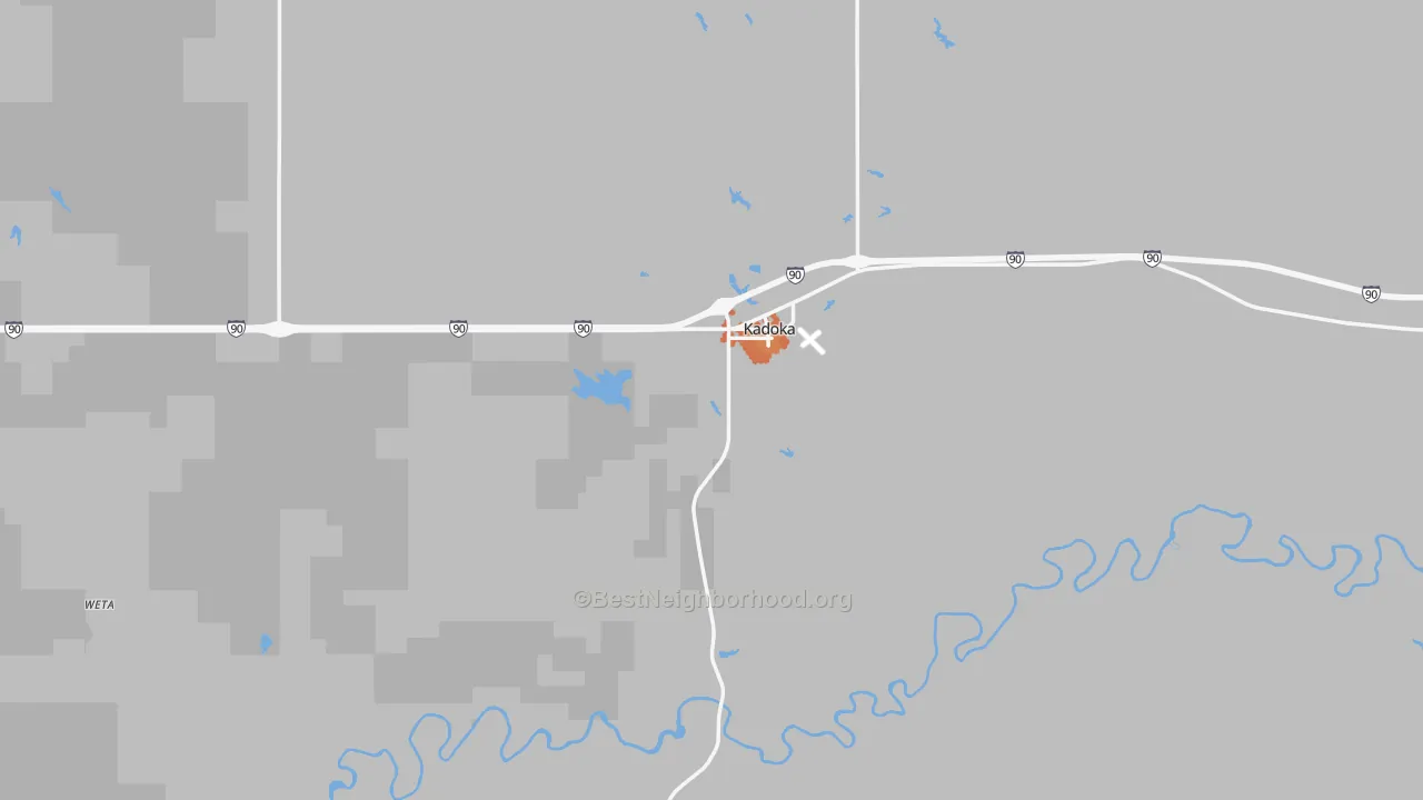 Bike Grade map of 57543, SD