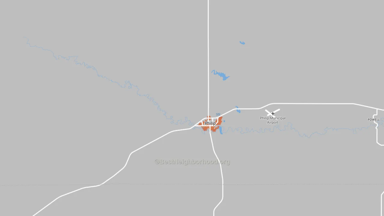 Bike Grade map of 57567, SD