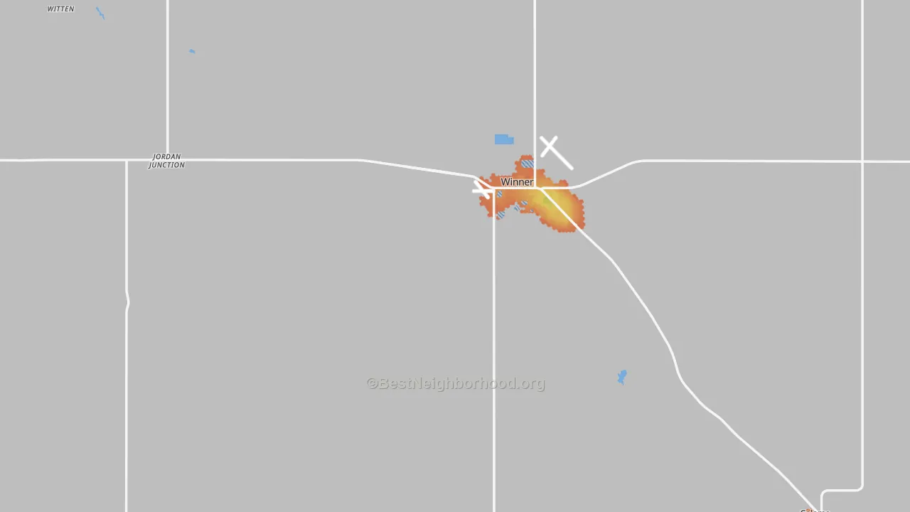 Bike Grade map of 57580, SD