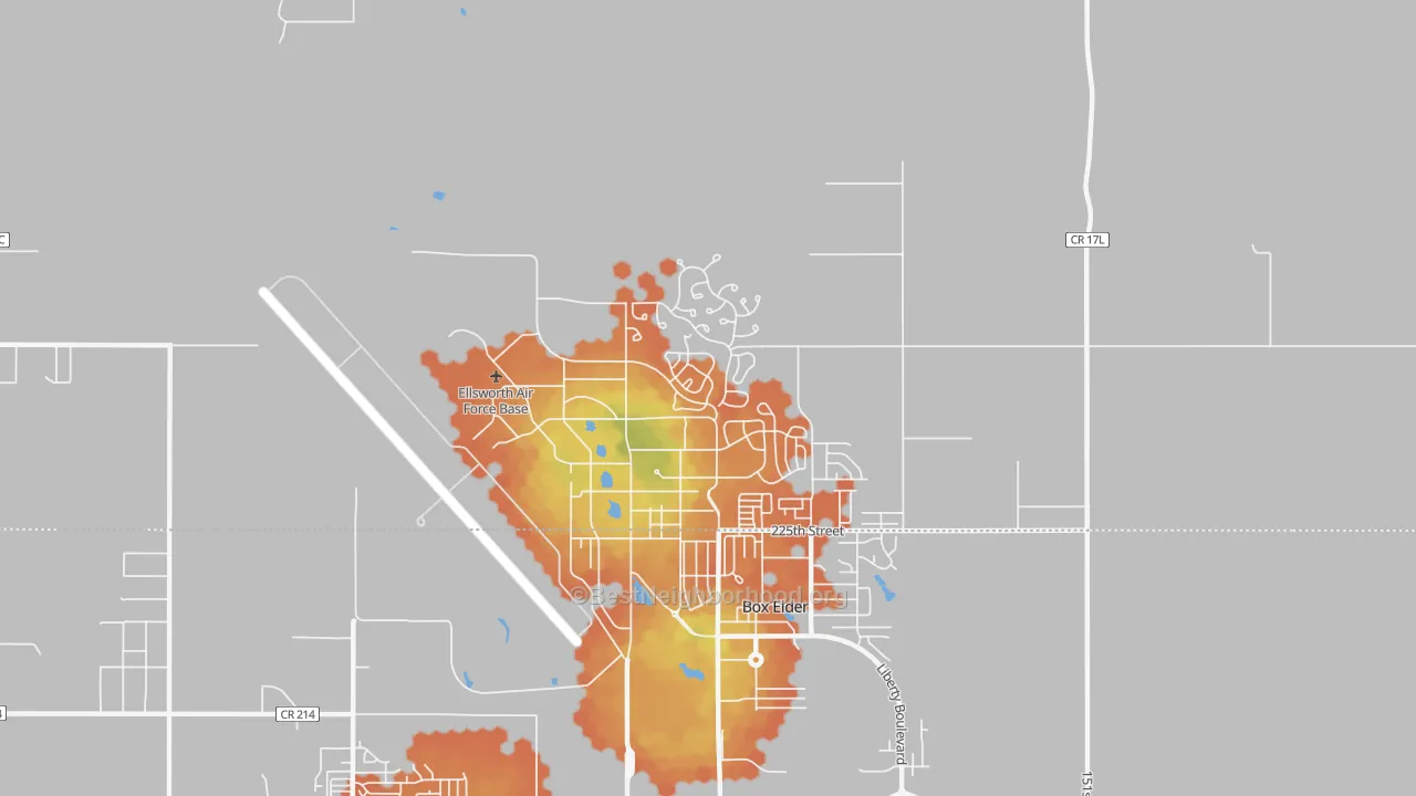 Bike Grade map of 57706, SD