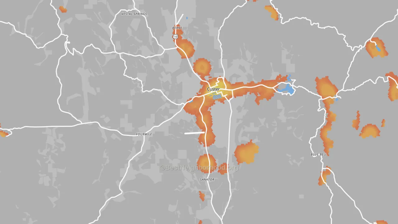 Bike Grade map of 57730, SD