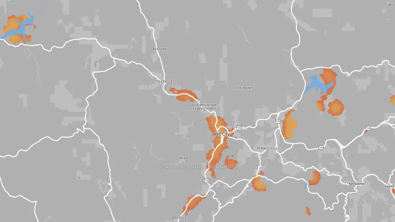 Bike Grade map of 57745, SD