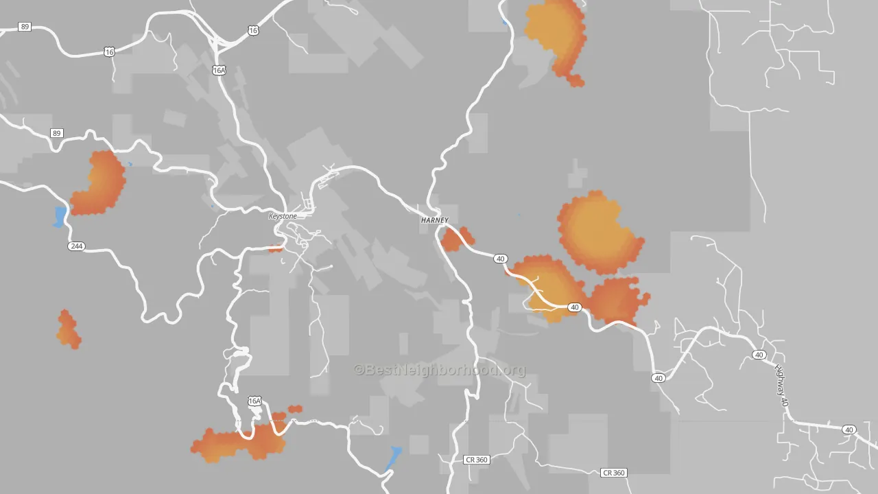 Bike Grade map of 57751, SD