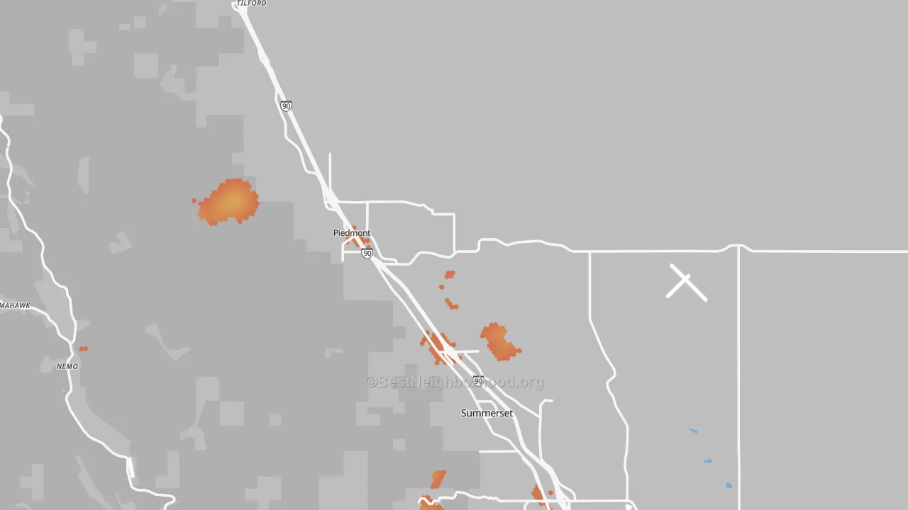 Bike Grade map of 57769, SD