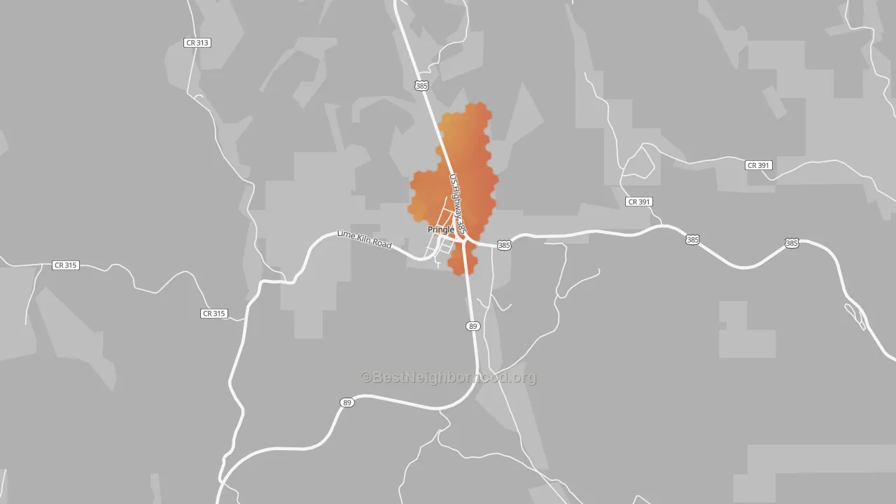 Bike Grade map of 57773, SD