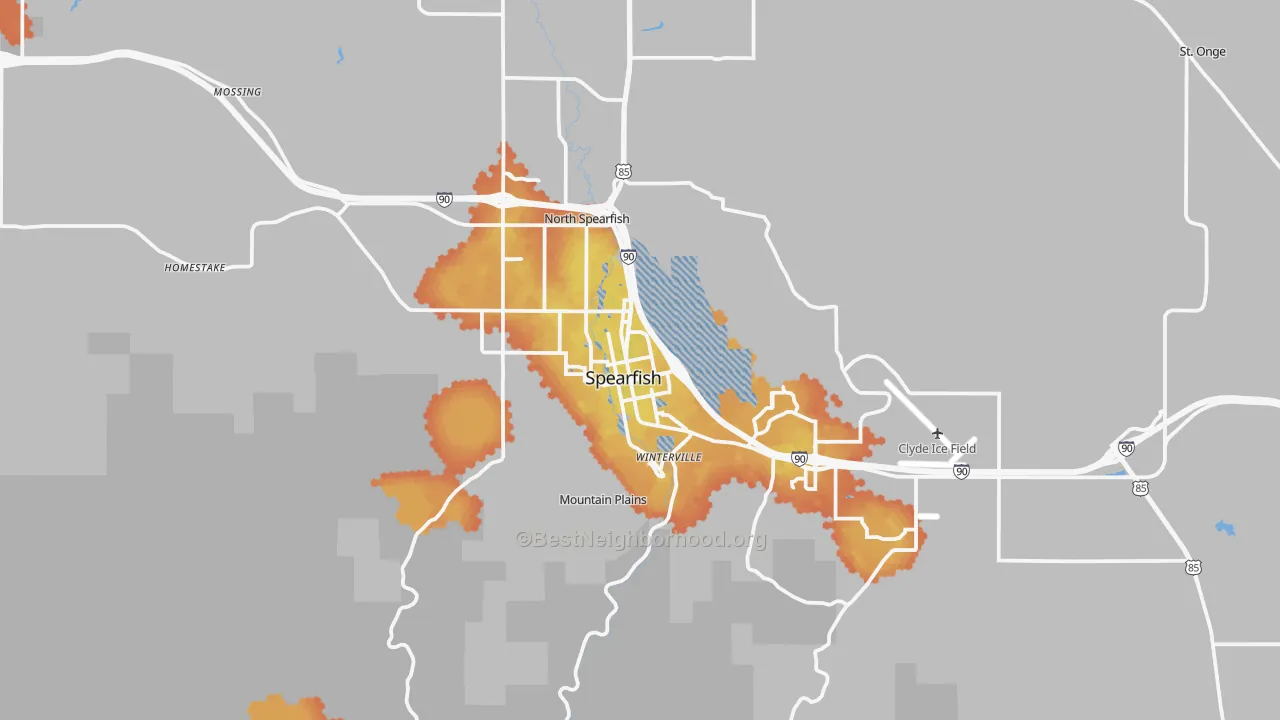 Bike Grade map of 57783, SD