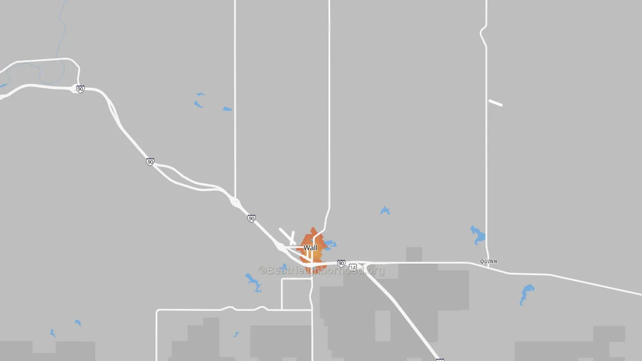 Bike Grade map of 57790, SD