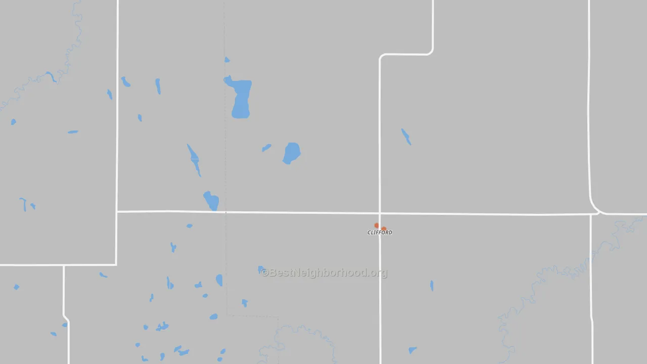 Bike Grade map of 58016, ND