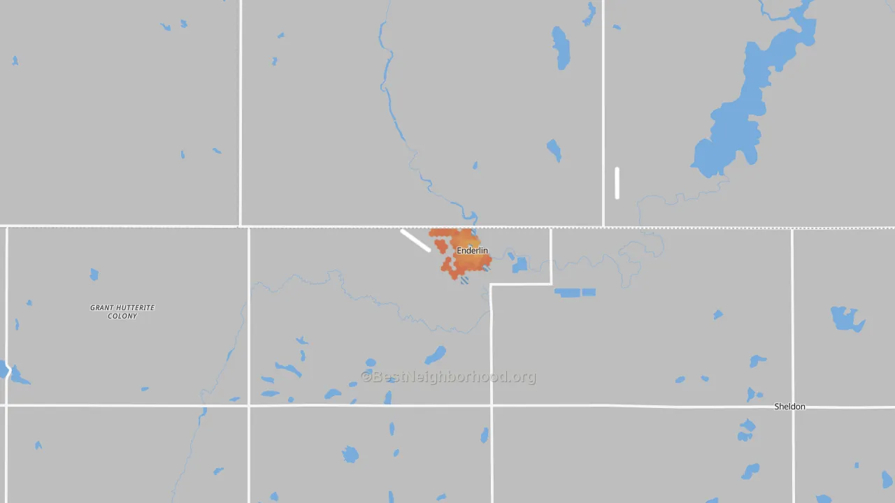 Bike Grade map of 58027, ND