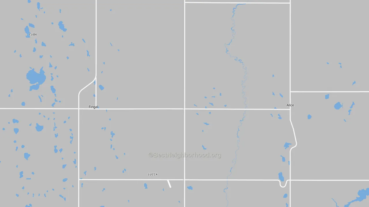 Bike Grade map of 58031, ND