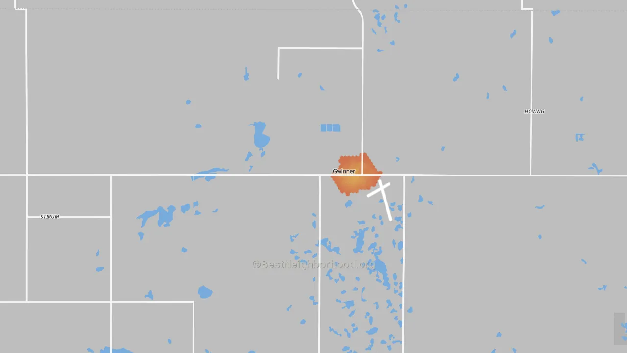 Bike Grade map of 58040, ND