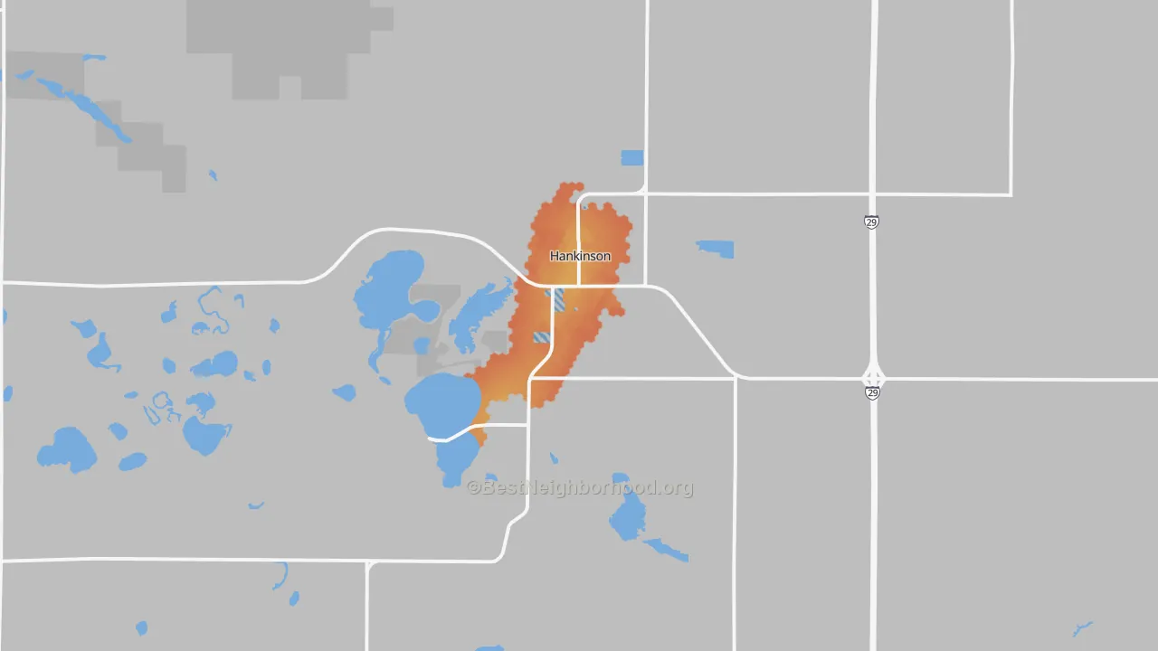 Bike Grade map of 58041, ND