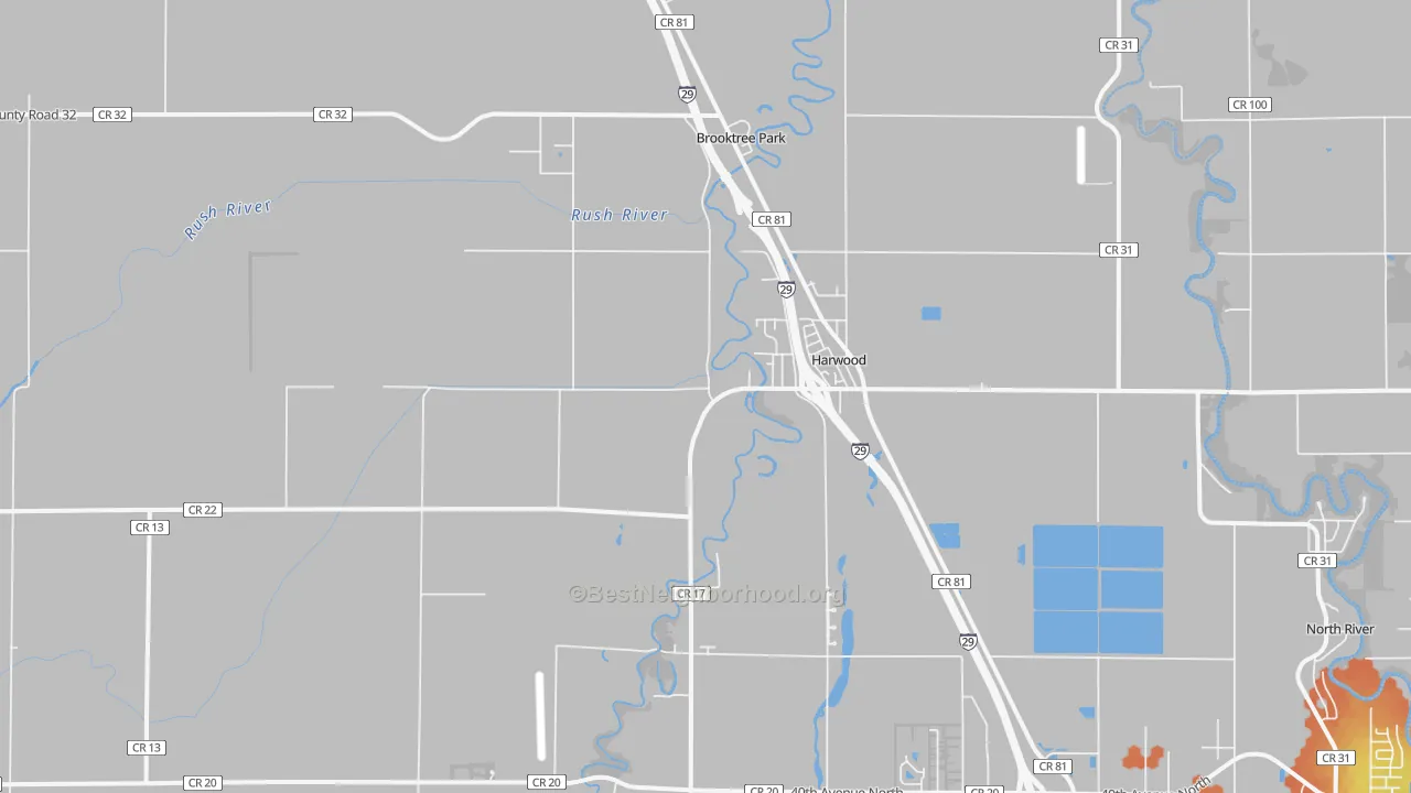 Bike Grade map of 58042, ND