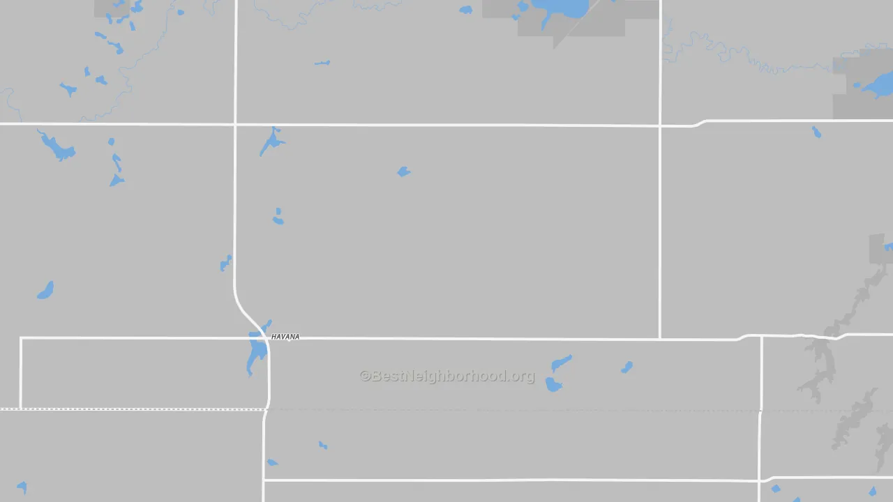 Bike Grade map of 58043, ND