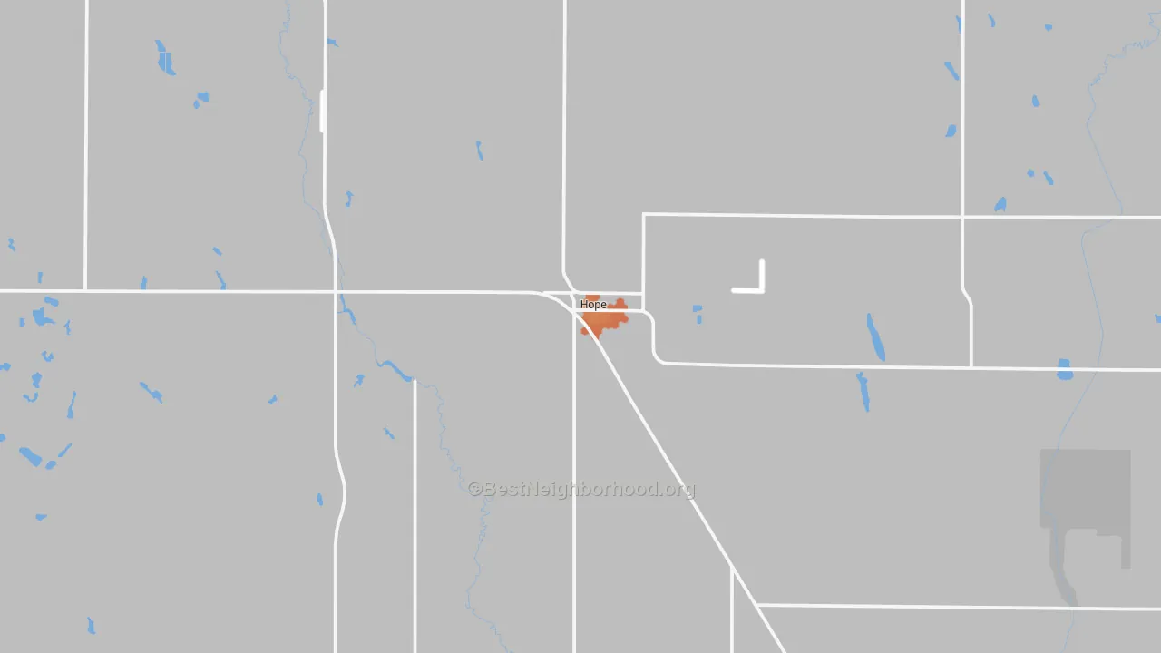 Bike Grade map of 58046, ND
