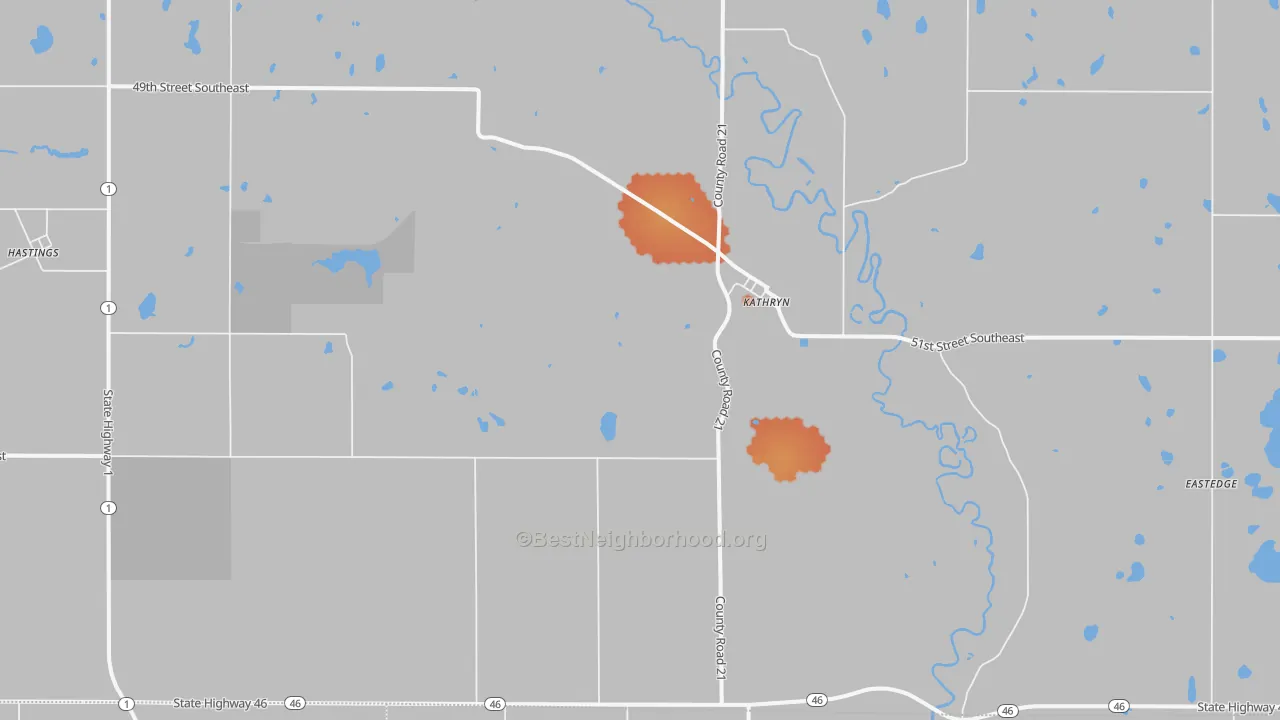 Bike Grade map of 58049, ND