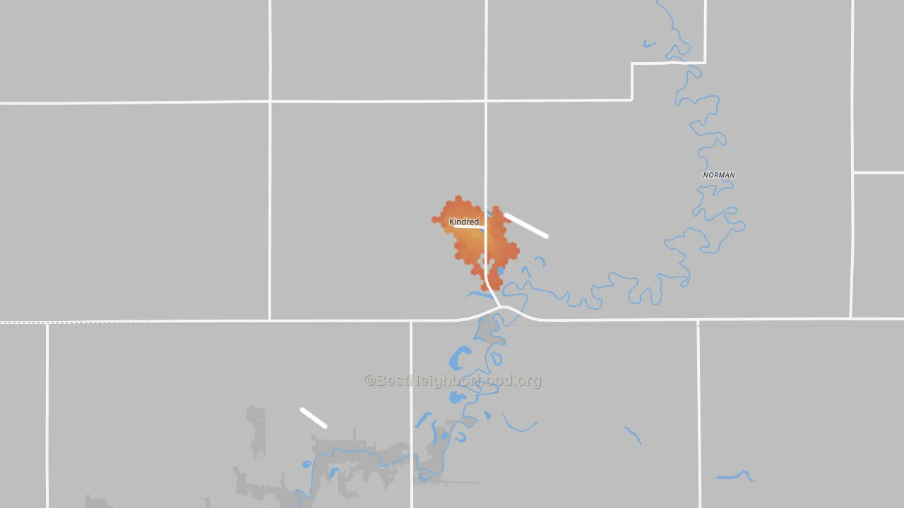 Bike Grade map of 58051, ND