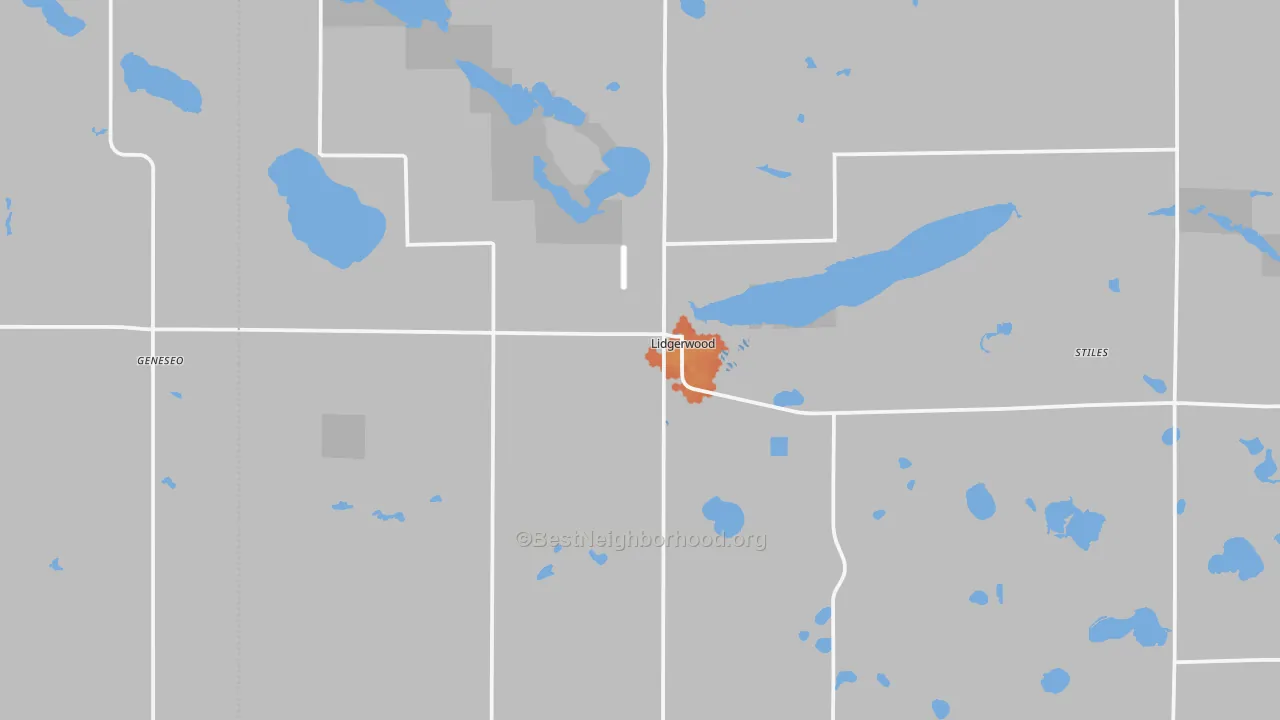 Bike Grade map of 58053, ND