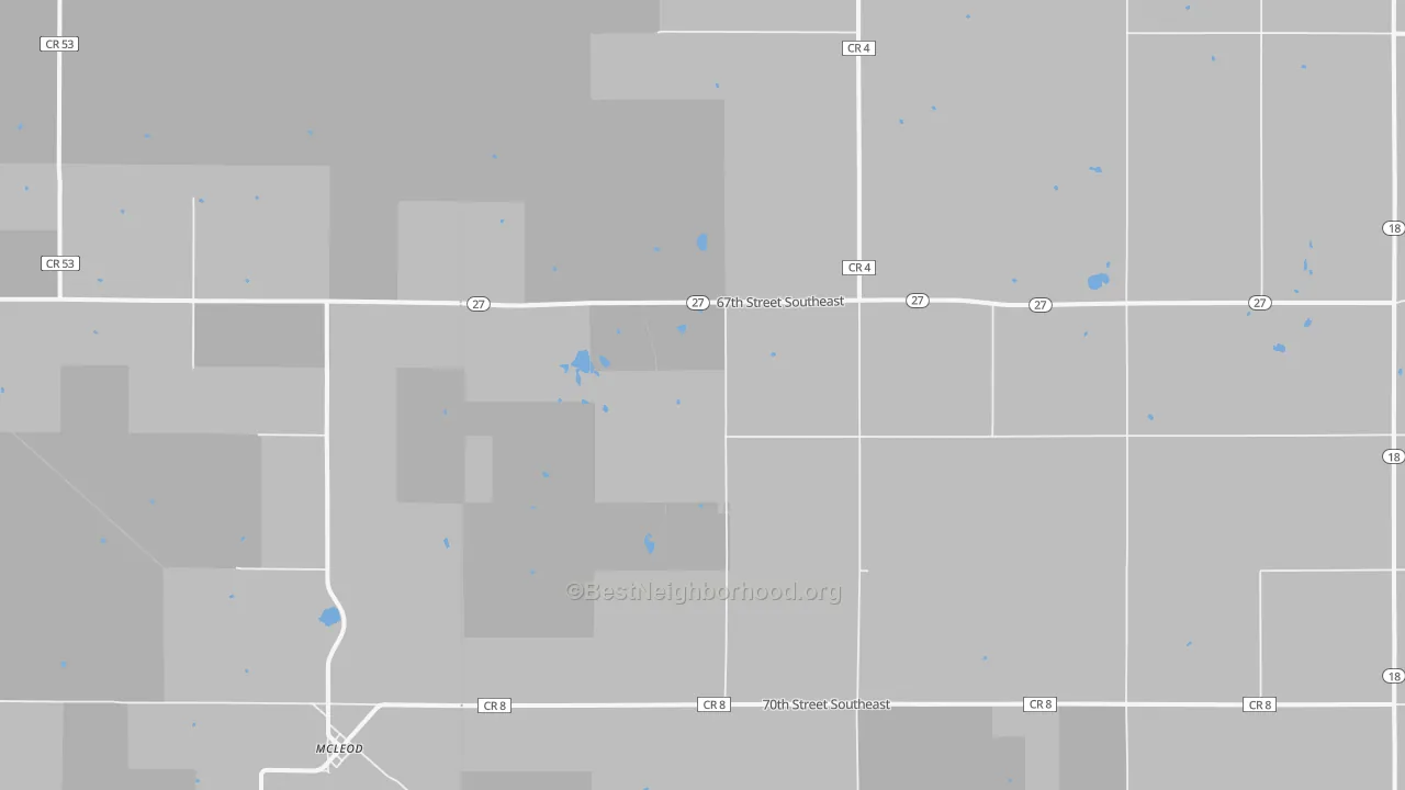 Bike Grade map of 58057, ND