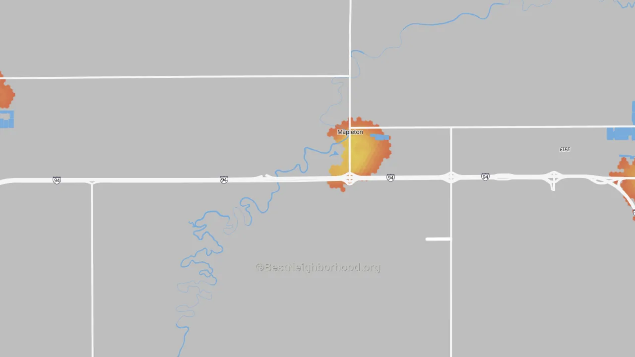 Bike Grade map of 58059, ND