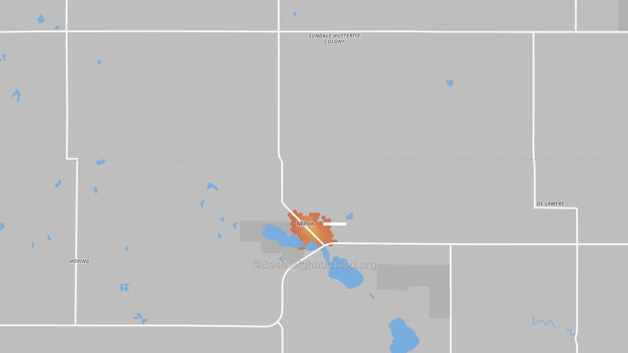 Bike Grade map of 58060, ND